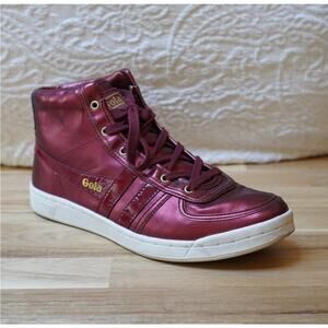Gola Classics High Top Vintage Retro Y2K Sneakers Trainers Metallic Red Size 7
